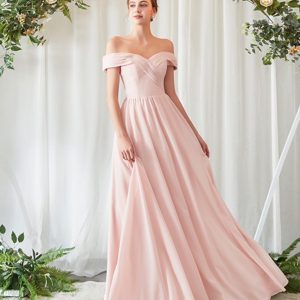 Off the Shoulder Chiffon Bridesmaid Dress – Adela Designs
