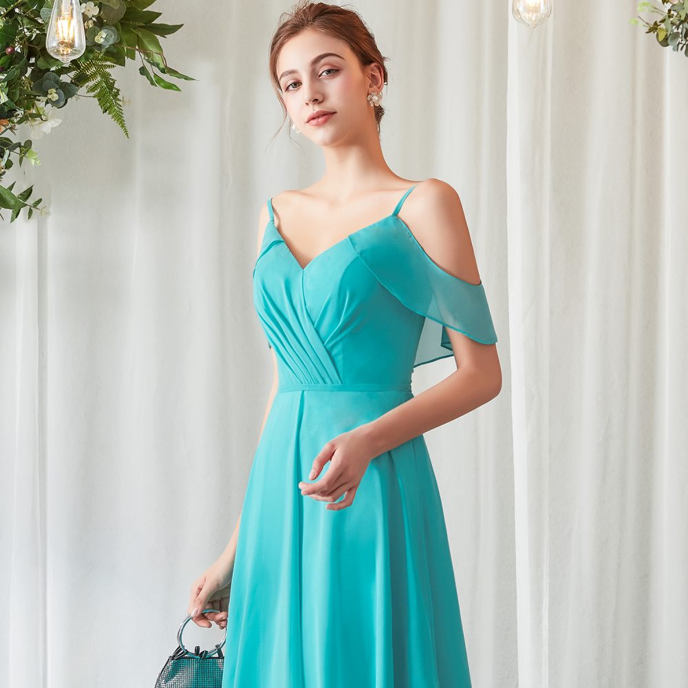 Cold Shoulder Sleeves Boho Bridesmaid Dress – Adela Designs