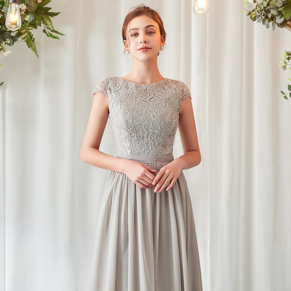 A-line Lace Chiffon Bridesmaid Dress – Adela Designs
