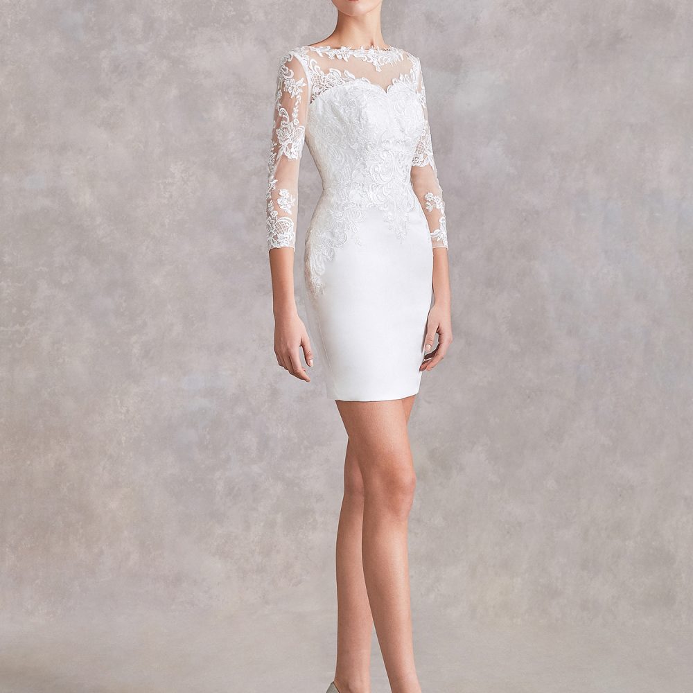 Fited Short Wedding Dress – Adela Designs