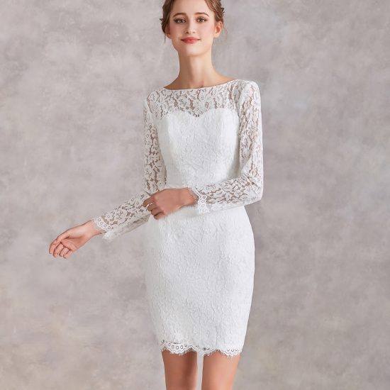 Lace Short Wedding Dress – Adela Designs