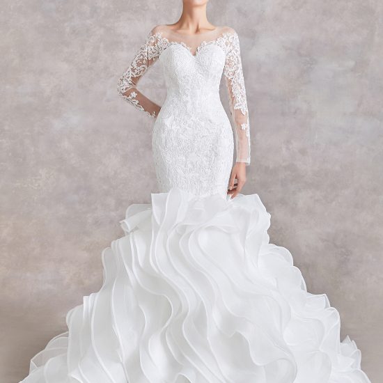 Ruffles Mermaid Wedding Dress – Adela Designs
