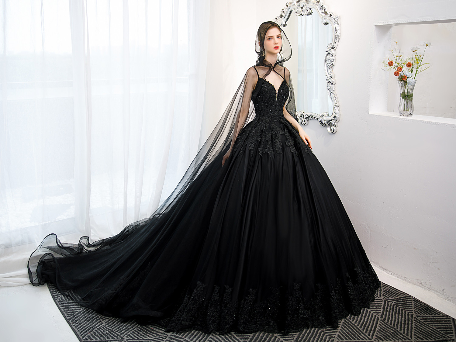 Black dress | Long gown dress, Party wear dresses, Long gown design