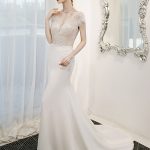 Lace Crepe Mermaid Boho Wedding Dress – Adela Designs