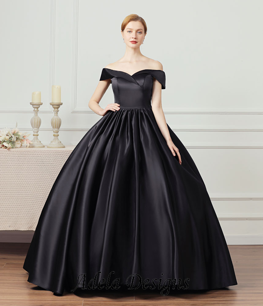 Black Satin Prom Dresses for Women Long Ball Gown with Slit Ruched Backless Formal  Evening Dress Size 0 at Amazon Women's Clothing store