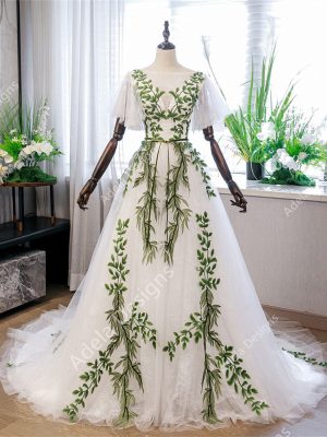 Floral Wedding Dress  Adela Designs